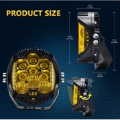 Resim Lemestar 5 İnç Eğimli 3 Yönlü Parlak Suv Led Çalışma Lambası Sarı Işık 1 Adet Ip68 150w 15000lm 9-30v 