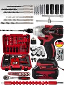 Resim SCHUTZENGER 598vf Professional Somun Bijon Sökme Şarjlı Darbeli Matkap Vidalama Set Setli 32 Parça 