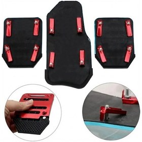 Resim OTOHOUSSE Universal Manuel Metal Pedal Seti 3 Parça Kırmızı 
