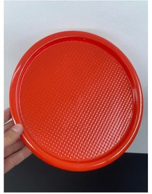 Resim 6 Kişilik Plastik Renkli Sunum Servis Tepsisi Tepsi 