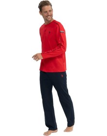Resim U.s. Polo Assn. 18836 Erkek Kırmızı Patlı Pijama Takımı 001 