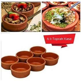 Resim Güveç Kabı 6 Lı Toprak Güveç Sütlaç Kabı 