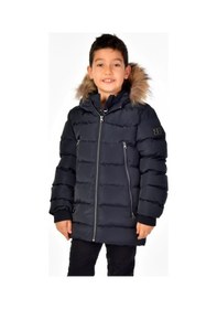 Resim Natürel Kürklü Erkek Çocuk Mont 51248 Lacivert 