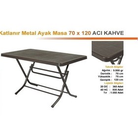 Resim Kaliteli Plastik Katlanır Masa - Bahçe Ve Balkonlarda Kolay Kullanım 70x120 Ölçülerinde Masa Beyaz 