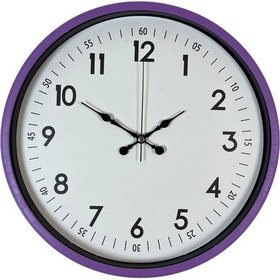 Resim 36 Cm Mor Dekoratif Duvar Saati Mor - Beyaz 