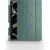Resim TEKNETSTORE Ipad Pro 11 Inç 2024 M4 Kılıf Kalem Şarj Bölmeli Stadlı Uyku Modlu Arkası Silikon Akıllı Case 
