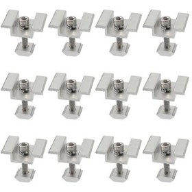 Resim 12x Güneş Paneli Montaj Braketi Kelepçesi Fotovoltaik Destek Güneş Sistemi Aksesuar Boyutu: 45 Mm Hy 