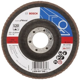 Resim Bosch 115 mm 120 K Expert For Metal Flap Disk - 2608607346 