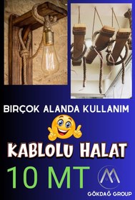 Resim GÖKDAĞ GROUP 10 MT KABLOLU JÜT HALAT AYDINLATMA DEKORATİF HASIR 14 MM 