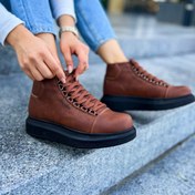 Resim pabucmarketi Bağcıklı Kadın Sneaker Bot Taba 