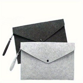 Resim 1 Adet Modern Keçe A4 Dosya Çantası - Güvenli Kapatmalı, Dayanıklı Belge Organizatörü, Siyah & Gri Seçenekleri Ofis, Okul, Seyahat İçin - Profesyoneller için Şık Hediye 
