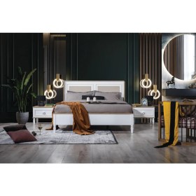 Resim Calitelli Marbella Bazalı Karyola - Beyaz Karyola ( 160 x 200 ) 