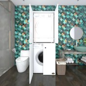 Resim Kenzlife çamaşır-kurutma makinesi dolabı kapaklı jelena byz 180x70x60 banyo çift katlı 