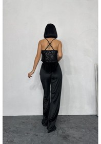 Resim Soonaksesuar Siyah Askılı Degaje Bluz Siyah 