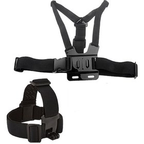 Resim Gopro Hero 10 Hero 9 Kamera Uyumlu Kafa Bandı Göğüs Kemeri Seti 