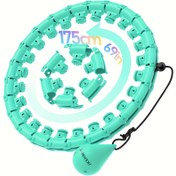 Resim JKSHMYT 1 adet Ağırlıklı Fitness Egzersiz Halkası 11 Masaj Noktası ile, Ayarlanabilir 69in/175cm Büyük Beden, Kadınlar ve Başlangıç ​​için Çıkarılabilir 30 Bölümlü Egzersiz Halkası, Sessiz Malzeme 