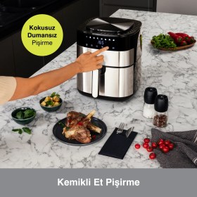 Resim Fakir Uno Chefry Sıcak Hava Fritözü 5 L Kapasiteli Yağsız Pişirme Teknolojisi ile LED Ekran 