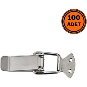 Resim 100 Adet Sandık Klipsi Kilidi Gergi Mandalı Orta Boy Nikel 