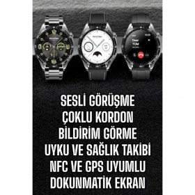 Resim Resveq Akıllı Saat Titreşimli Pusula Nabız ve Tansiyon Ölçer Nfc Uyumlu 