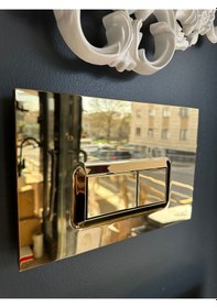 Resim İsaoğlu Yapı Gold Gömme Rezervuar Gold Taharet Musluğu Stop Valf Komple Set Kumanda Paneli Gold 