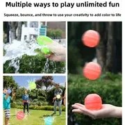 Resim 10 adet Hızlı Doldurma Su Balonları - Çift Kanal, Tekrar Kullanılabilir | Yaz Dış Mekan Eğlencesi, Aile Etkileşimi ve Su Mücadeleleri için Çok Renkli Silikon | Gençler için İdeal Hediye, Su Balon Oyuncağı 