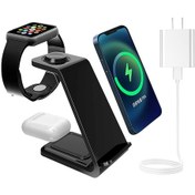 Resim Teltree 3 Lü Hızlı Şarj İstasyonu: Apple/android Telefon, Akıllı Saat Ve Kulaklık İçin Kablosuz Şarj Aygıtı 