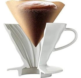 Resim Mabeyn V60 02 Seramik Kahve Demleme Seti “beyaz” 