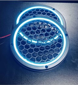 Resim ARTIPOZİTİF 20cm Buzmavisi Neon Işıklı Hoparlör ve Midrange Kapağı 1takım (2adet) Vidalanabilir 