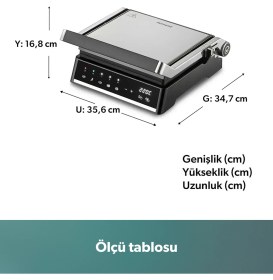 Resim Özbience Pratik ve Şık Inox Gövdeli 5 Programlı Tost ve Izgara Makinesi 