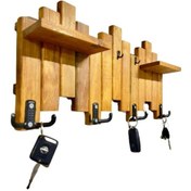 Resim Ahşap Duvar Ve Kapı Askısı Elbise Anahtarlık Askılık Piyano Modeli 4 Askılı Meşe 