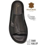 Resim Hakiki Gerçek Deri Erkek Terlik Hafif Terlik Deri A Siyah A Siyah 