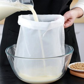 Resim 2 Adet Ekstra Büyük Ağır Hizmet Tipi Filtre Torbaları - Soya Sütü, Pişirme, Püreler için Geniş Açıklık - Kolay Temizlenebilir Mutfak Süzgeç Torbaları - Ev ve Ticari Mutfaklar İçin Yeniden Kullanılabilir & Dayanıklı, İpli Kapatma, Kolay Temizlenen Malzeme 
