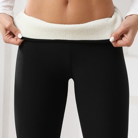 Resim Kadınların Yüksek Esneklikli Yoga Taytı - Düz Renk, Sıkı, Yüksek Sıcaklık, Koşu, Fitness ve Açık Hava Aktiviteleri için İdeal, Sıcaklık Artırıcı Kumaş, Sıcaklık Artırıcı Tayt | Yüksek Esneklikli Kumaş | Pürüzsüz Dokulu Tayt 