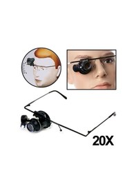 Resim Led Işıklı 20x Gözlük Tipi Saat Onarım Büyüteç 