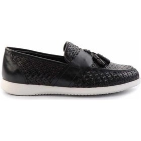 Resim Bambi Siyah Hakiki Deri Erkek Loafer Ayakkabı E01798105216 Siyah 