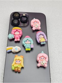 Resim Meyra Accessories sanrio figürlü 3D sticker 7'li sticker telefon süsü yapışkanlı süsler peluş oyuncak 