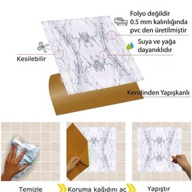 Resim Tink Kendinden Yapışkanlı Mermer 13 Desenli Pvc Karo 30x30 Cm 
