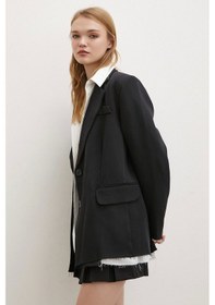 Resim Never More Cep Kapaklı Kesik Detaylı Blazer Ceket Siyah Siyah 