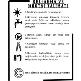 Resim Plasyay Spiral Wc Taharet Hortumu Duvar Sabitlemeli Plastik Kelepçeli Yeni Ürün 120 Cm Mavi 
