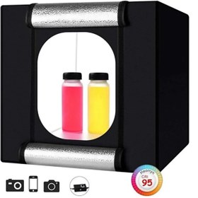 Resim Renvox 60x60 cm Profesyonel LED Işıklı Ürün Fotoğraf Çekim Çadırı - Stüdyo Lightbox 
