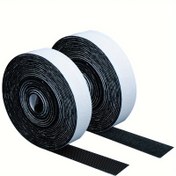 Resim Sağlam Kendinden Yapışkanlı Kanca ve Halka Bant, Güçlü Polyester Yapışkan, Siyah ve Beyaz - Okul, Ev, Ofis Kullanımı İçin İdeal, Kendinden Yapışkanlı Duvar Kancaları 