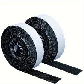 Resim Sağlam Kendinden Yapışkanlı Kanca ve Halka Bant, Güçlü Polyester Yapışkan, Siyah ve Beyaz - Okul, Ev, Ofis Kullanımı İçin İdeal, Kendinden Yapışkanlı Duvar Kancaları 