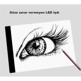 Resim AyrStore (A5) led Işıklı Çizim Tableti Animasyon Portre Kopyalama Panosu Dijital Grafik Pedi Beyaz 