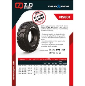 Resim MAXAM 10.00-20 L4 16 Pr(KAT) Ms801 Iş Makinesi Lastiği 
