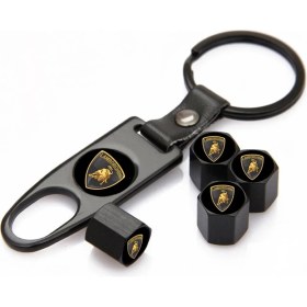 Resim Gardenauto Lamborghini Paslanmaz Çelik Sibop Kapağı ve Anahtarlık Seti 