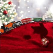 Resim Işıklı Sesli Duman Atan Buharlı Tren Classic Özel Yapım 3 Şekilde Ray Kurulumu YAPILIR530CM 