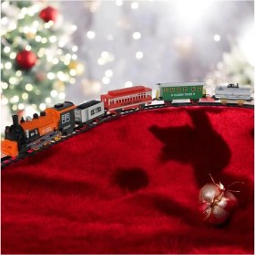 Resim Işıklı Sesli Duman Atan Buharlı Tren Classic Özel Yapım 3 Şekilde Ray Kurulumu YAPILIR530CM 