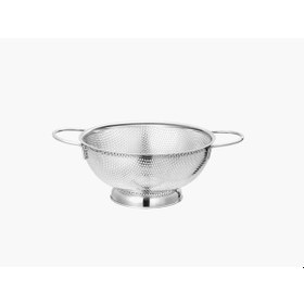 Resim Oms Collection Flowın Ayaklı %100 Paslanmaz Çelik İnce Delikli Süzgeç 7503 - 25 Cm - Gümüş 
