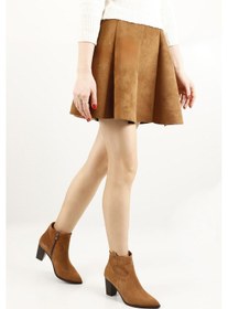 Resim Gönderi R Taba Süet Fermuarlı Sivri Burun Hakiki Deri Bot Taba Süet 