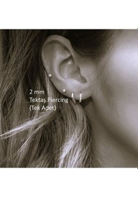 Resim Mini Tektaş Cerrahi Çelik Piercing Tragus Helix Kıkırdak Conch Gü Renkli 